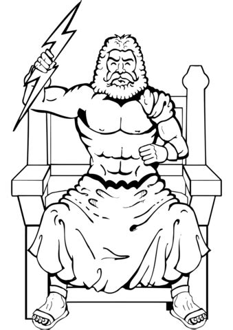 Pagina initial > dibujos para colorear. Zeus with Thunderbolt coloring page | Free Printable Coloring Pages