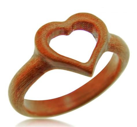 Hand Carved Wooden Heart Ring Wood Ring T Idea Jewelry Rings