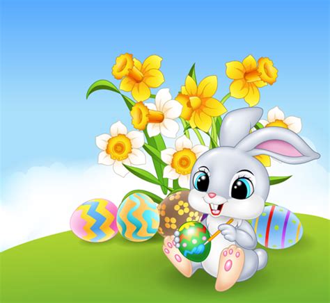 Cartoon Easter Rabbit Cute Vector Material 08 Free Download