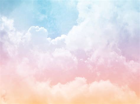Rainbow Clouds Ombre Removable Wallpaper Clouds Ombre Peel Etsy In