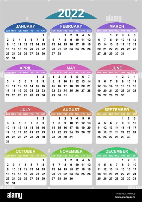 Simple Vector Calendar For Year 2022 Sundays First Easy To Edit And
