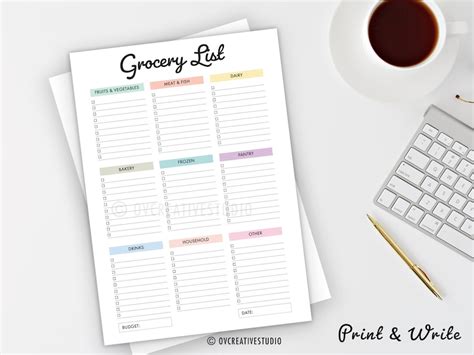 Editable Weekly Meal Planner Grocery List Printable Etsy Uk