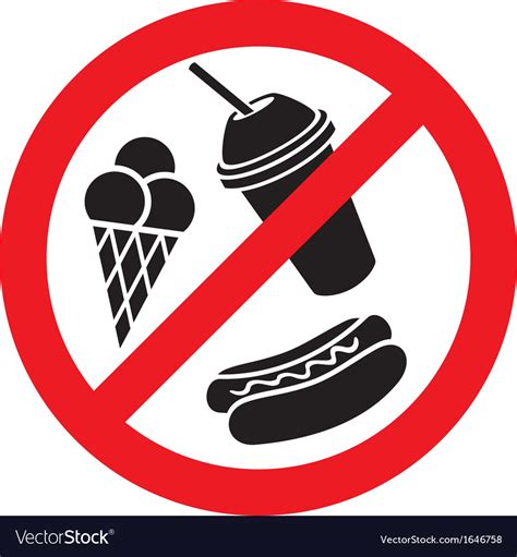 No Food And Drink Sign Royalty Free Vector Image