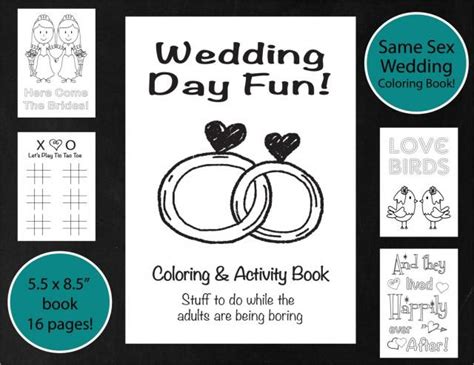 Colouring Free Printable Wedding Activity Book Pages