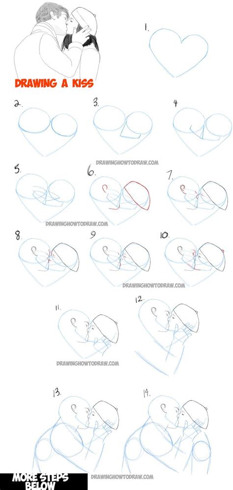 Learn How To Draw Romantic Kisses Kissing Couples Step By Step Drawing Tutorial 3d Drawing