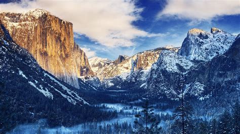 Yosemite National Park Winter Scenery Wallpapers Wallpaper Cave