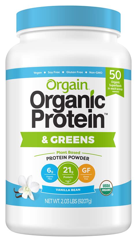 Orgain Organic Protein And Greens Plant Based Protein Powder Vanilla