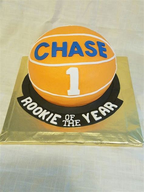 Rookie Of The Year Basketball Cake Smash Cake First Birthday Ball Birthday Basketball Birthday