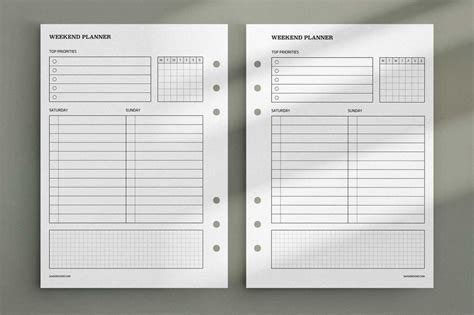 Weekend Planner Template Free Printable Planner Insert