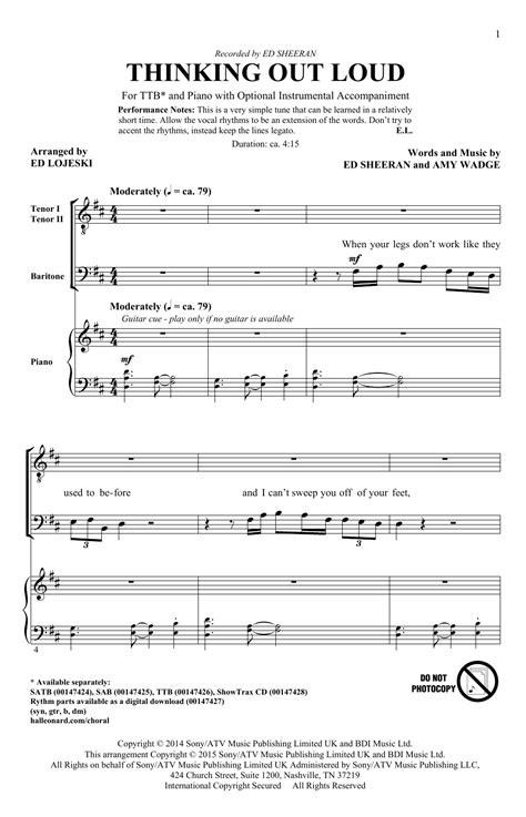 Thinking Out Loud | Sheet Music Direct