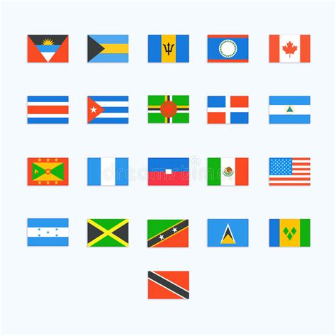 North American Country Flags Stock Vector Illustration Of Collection
