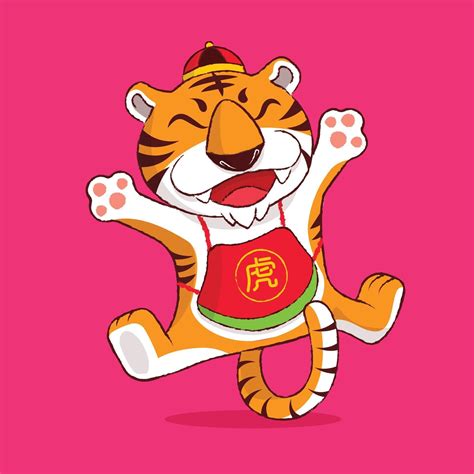 Chinese New Year 2022 With Cartoon Cute Tiger Zodiac Of Calendar 2022