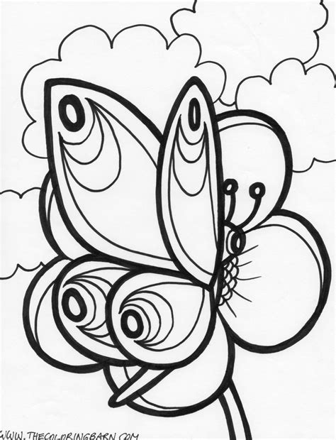 Butterfly pollinating flower printable coloring page. Butterfly Coloring Pages (2) Coloring Kids - Coloring Kids