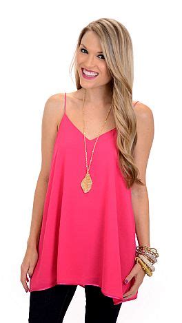 Easy To V Tank Fuchsia Tops The Blue Door Boutique