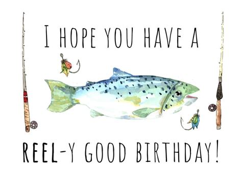 Fishing Card Hope You Have A Reel Y Good Birthday Card For Dad