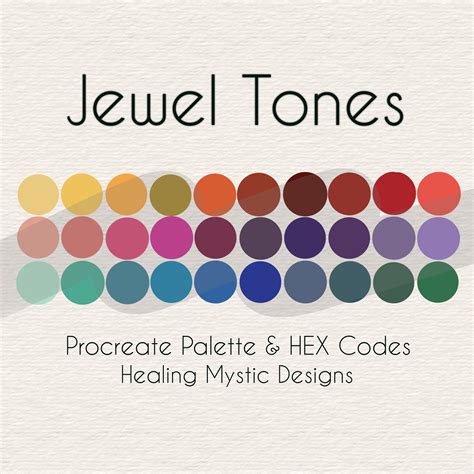 Procreate Palette Jewel Tones Color Scheme For Procreate