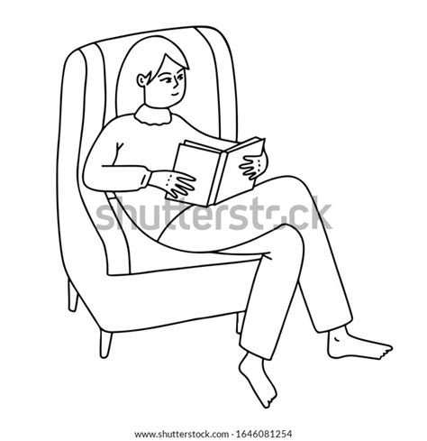 Woman Girl Reading Book Sitting Armchair Stock Vector Royalty Free 1646081254 Shutterstock