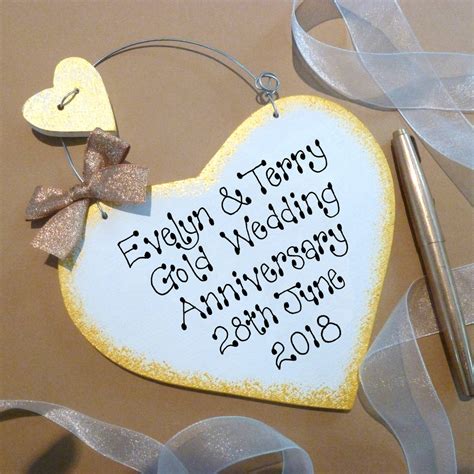 Personalised Golden Anniversary Sign By Country Heart
