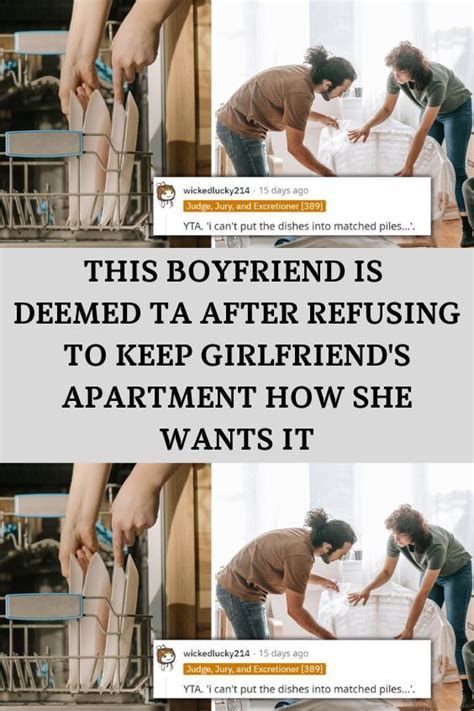 Two People Standing In Front Of A Dishwasher With The Caption This Boyfriend Is Demed At After