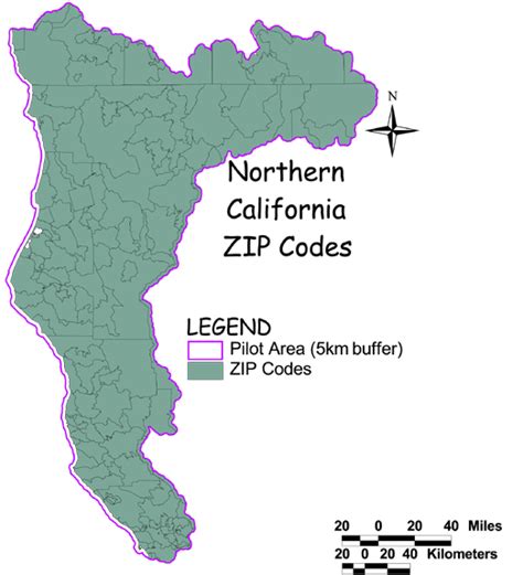 Epa Northern California Zip Code Geodata Large Image