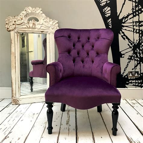 Elizabeth Purple Velvet Lounge Chair Napoleonrockefeller Vintage And Retro Furniture