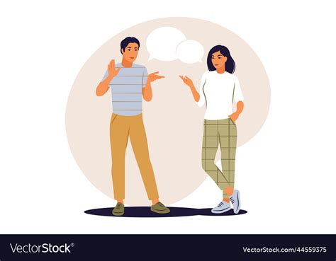 Dialogue Concept Man And Woman Talking Royalty Free Vector