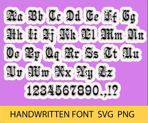 Old English Font Svg Font Svg Old English Font Svg Bundle Etsy
