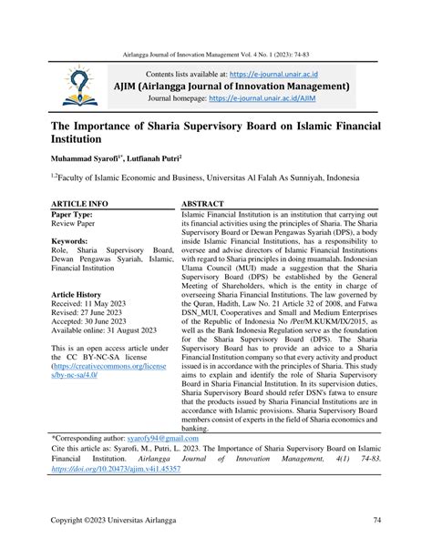 PDF Peran Penting Dewan Pengawas Syariah Untuk Lembaga Keuangan Berbasis Syariah