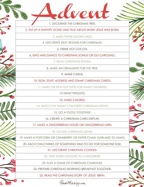 Printable Christmas Activities For Advent House Mix
