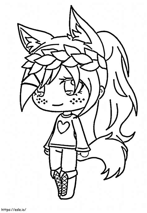 Chibi Wolf Girl Coloring Page Coloring Page