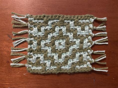 My First Mosaic Crochet Attempt A Mug Rug Crochet