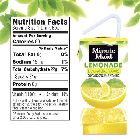 Minute Maid Lemonade Nutrition Label Labels Ideas 2019