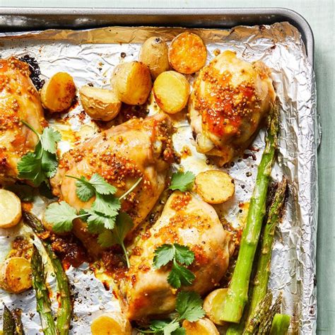 Apricot Glazed Chicken With Potatoes And Asparagus Recipe Apricot Glazed Chicken Chicken