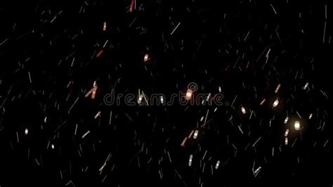 Abstract Ash Particles Floating Over Black Background Animation White