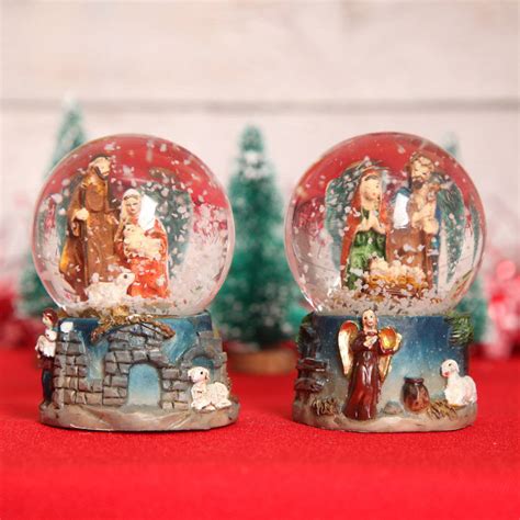 Mini Christmas Nativity Snow Globe Dome By Red Berry Apple