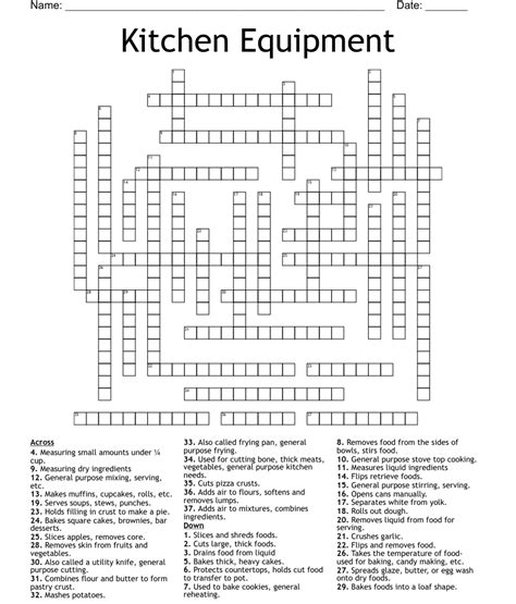Kitchen Utensils Crossword Puzzle Clue Besto Blog