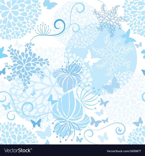 Light Blue Floral Seamless Pattern Royalty Free Vector Image