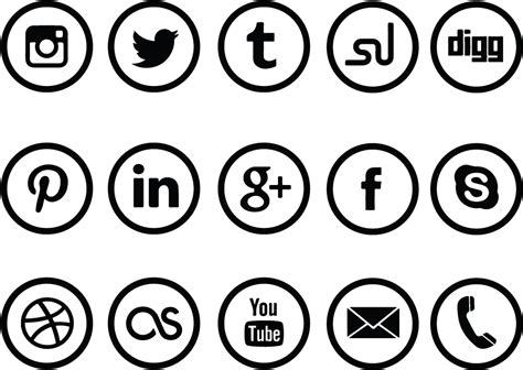 Social Media Icons Black Background