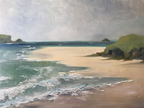 Seascapes Oil On Canvas North Cornwall Trebetherick Etsy Uk