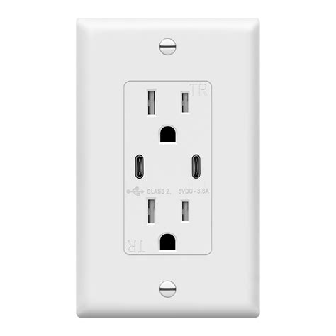 36a Dual Port Usb C Charger Wall Outlet Topgreener
