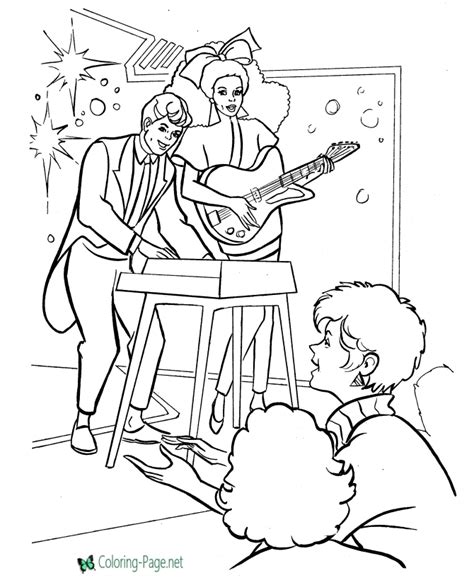 Rock Band Coloring Pages Coloring Nation