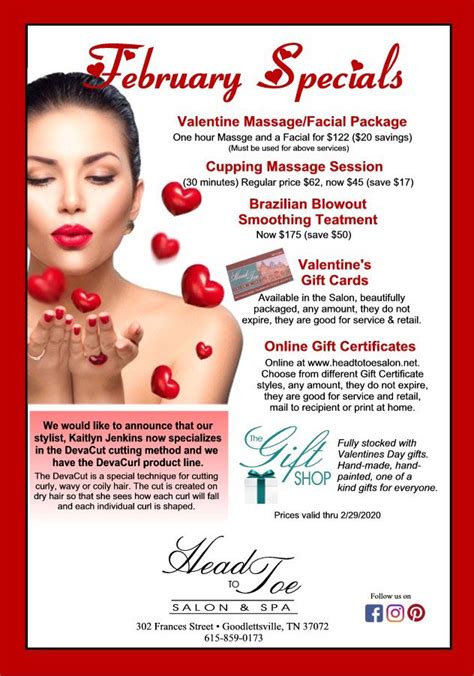 Headtotoesalonspavalentinesdaypromo Head To Toe Salon And Spa