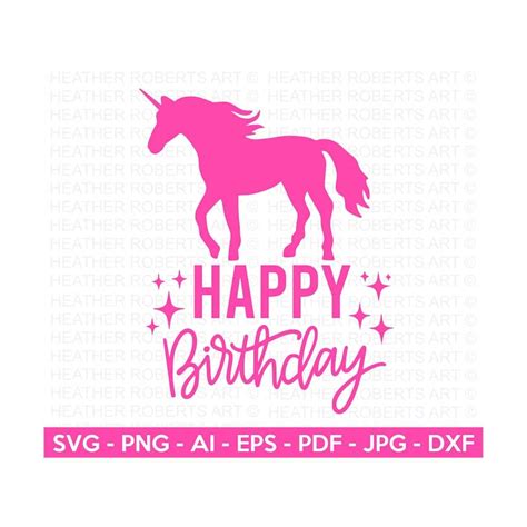 Happy Birthday Svg Unicorn Svg Unicorn Silhouette Unicorn Inspire