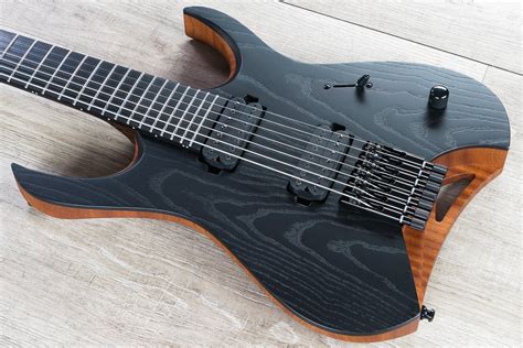 Mayones Hydra Elite 7 Gothic 7 String Headless Guitar Ebony