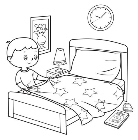 Make Bed Drawing Illustrations Royalty Free Vector Graphics And Clip Art Istock