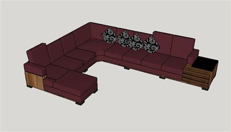 Beautiful L Shape 3d Sofa Set Design Cad Drawing Details Dwg File Cadbull