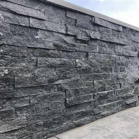 Black Sparkle Quartz Split Face Tiles 550x150 Stone Paving Direct