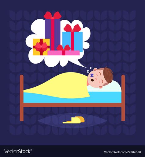 Man Sleep In Bad Dream Bubble T Box Present Vector Image