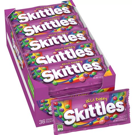 Skittles Wild Berry Singles Size Candy 217 Oz 36ct