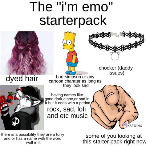 Emo Starter Pack Rstarterpacks Starter Packs Know Your Meme